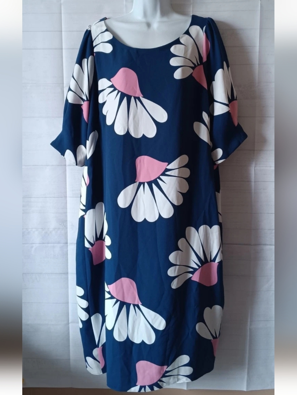 BODEN Blue Floral Puff Sleeve Dress 20/22